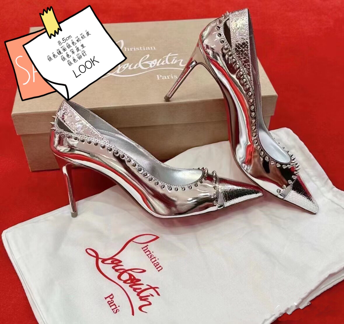 NO:100276,High-end customized rivet design series!  H10Cm, size 35-42 genuine leather sole. Customized model does not return or exchange 9039-. Silver mirror cowhide, silver sheepskin, silver rivets. Official website synchronization. Standard European code Reference:9039- Colorsilver/silver Material:cowhide Lining:goat leather Heel height:10Cm Sole:leather sole Size:EUR 34-42 (US 4-11):,,christian louboutin,louis vuitton,cowhide,sheepskin,Leather soles19860909高端订制 铆钉设计款系列！ H10Cm,尺码35-42码真皮大底.订制款不退不换9039-.银色镜面牛皮,银色羊皮里,银铆钉.官网同步. 标准欧码 Reference:9039- Colorsilver/silver Material:cowhide Lining:goat leather Heel heigh:10Cm Sole:leather sole Size:EUR 34－42（US 4一11) :,,christian louboutin,louis vuitton,cowhide,sheepskin,Leather soles,Women's Shoes