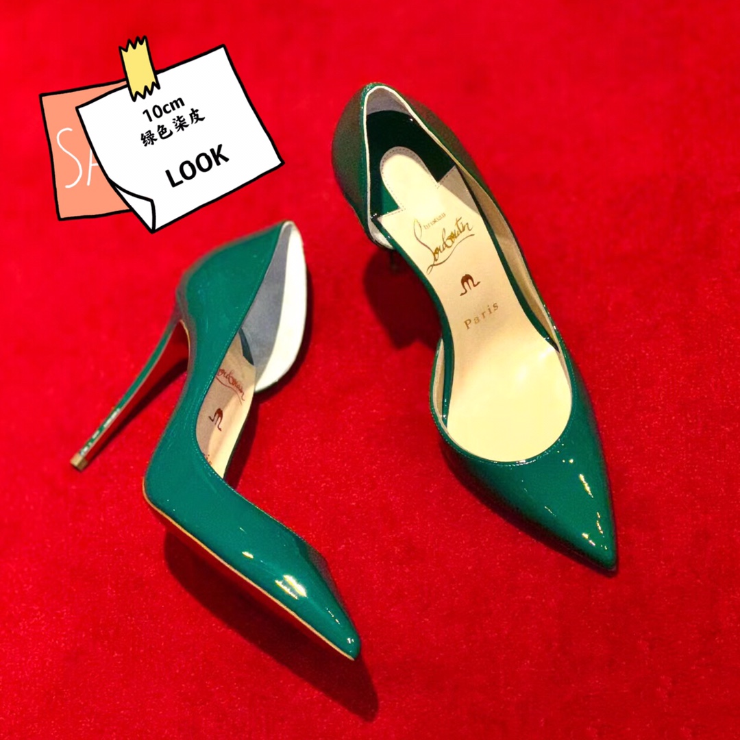 NO:100257,High-end custom classic series!  H10Cm, size 35-42. Customized without return or exchange.8870-001, Green Seven Skin, Apricot Sheepskin. Large bottom trademark buckle, official website synchronization Standard European code No:8870-001 Color:green Material:patent leather Lining:goat leather Heel height:10Cm Sole:leather sole Size:EUR 35-42 (US 4-11):,,christian louboutin,sheepskin19860909高端订制 精典款系列！ H10Cm,尺码35-42码.订制不退不换.8870-001,绿柒皮.杏色羊皮里.大底商标扣,官网同步 标准欧码 No:8870-001 Color:green Material:patent leather Lining:goat leather Heel heigh:10Cm Sole:leather sole Size:EUR 35－42（US 4一11) :,,christian louboutin,sheepskin,Women's Shoes
