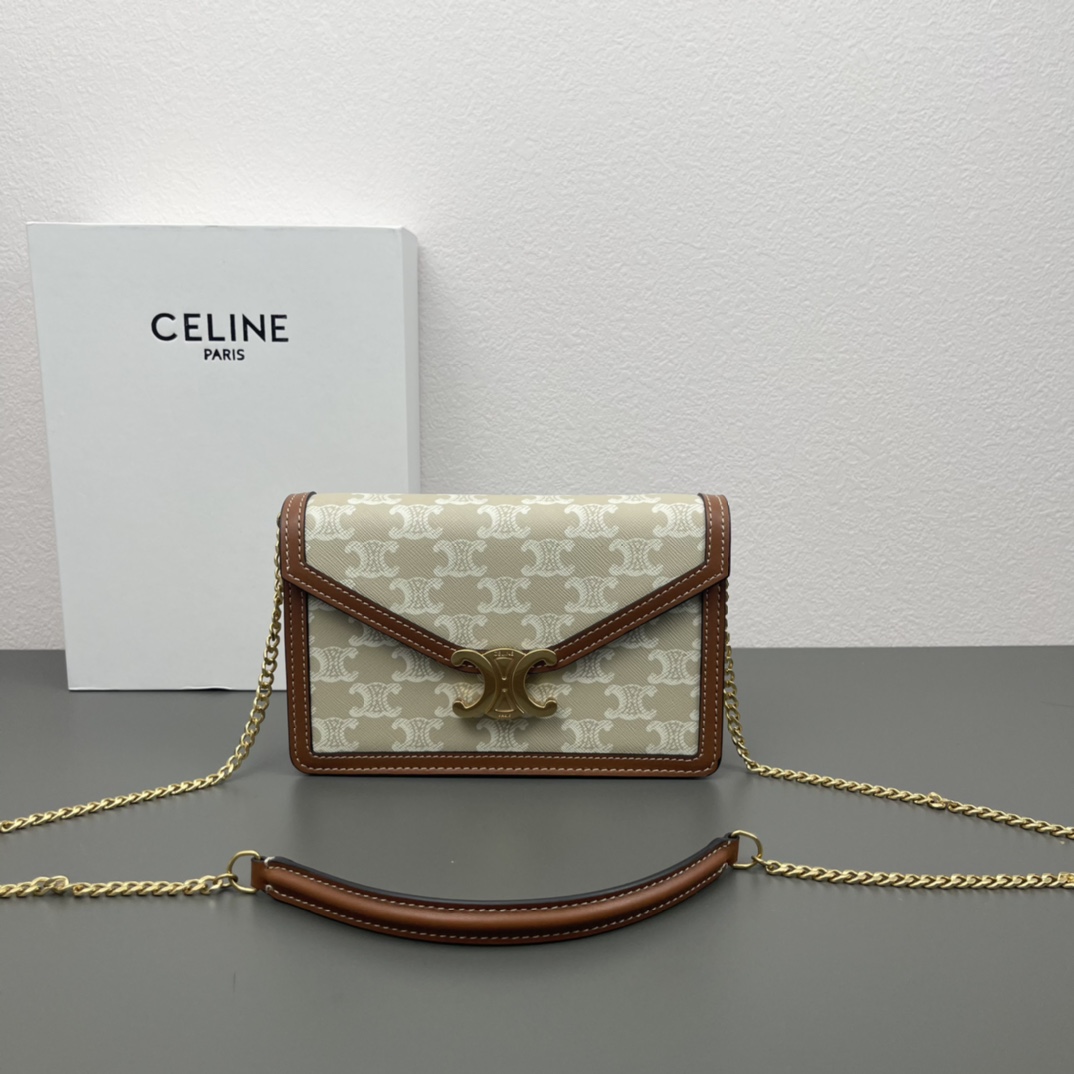 Celine Crossbody & Shoulder Bags White Spring Collection Chains