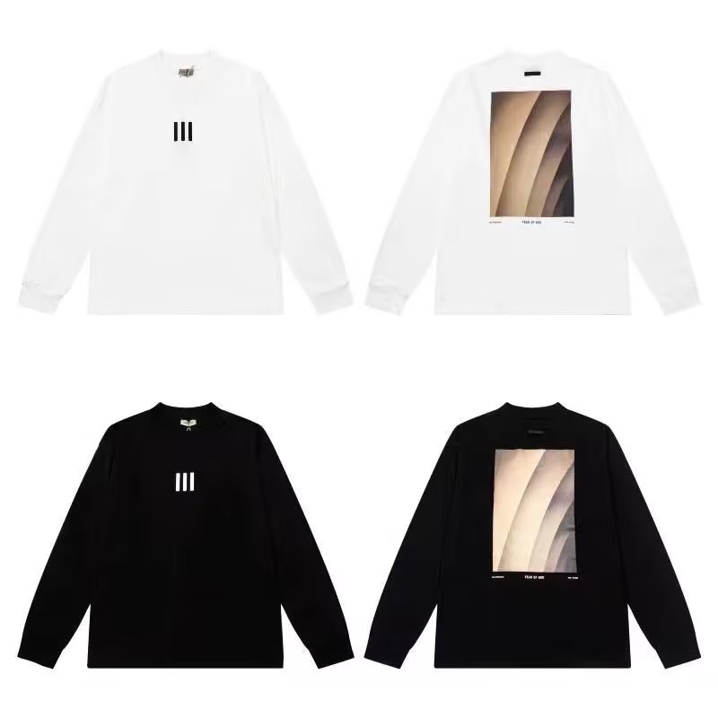 Fear Of God Clothing T-Shirt Black White Long Sleeve