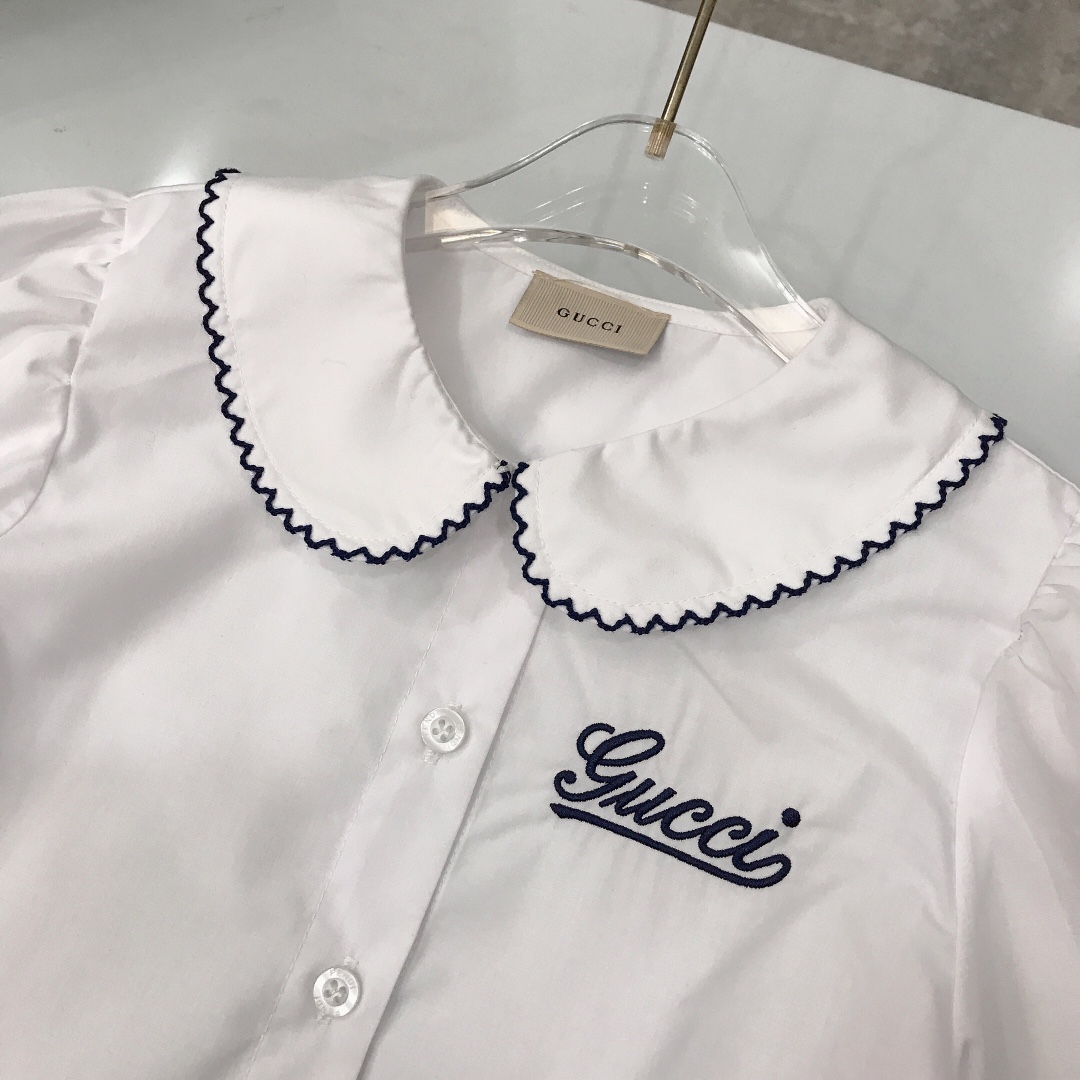 “Gucci Qualifier Series: Doll-Collar Shirts with Cashmere and Shell Buttons” - 图片 3
