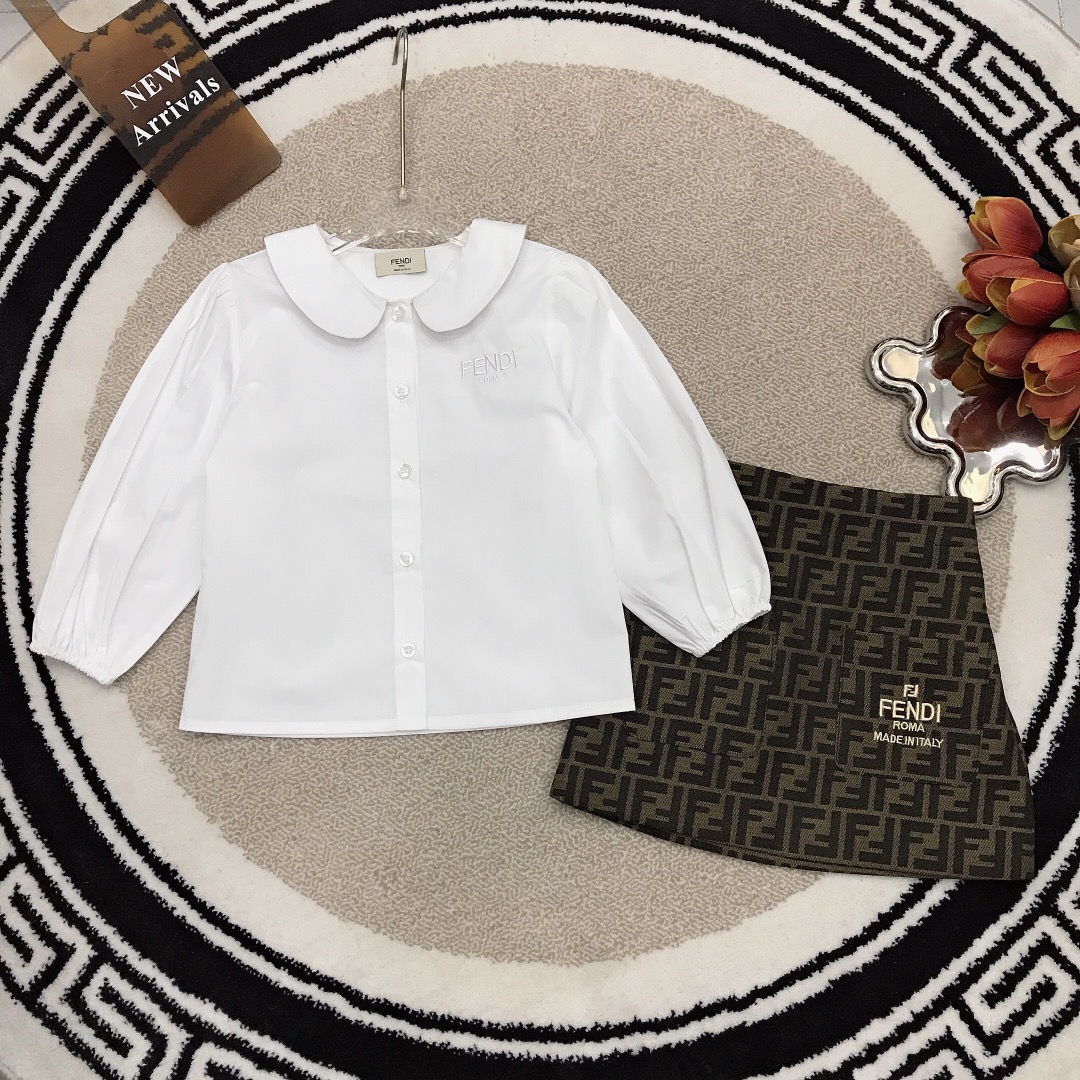 FEND* Defined Series: Doll-Coloured Skirts and Cotton Shirts with Embroidered Logo - 图片 1