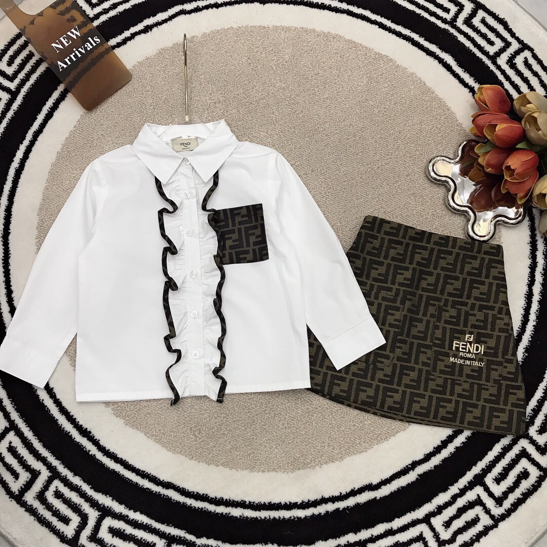 FEND* Defined Series: High-Quality Cotton Shirt with Signature FF Logo - 图片 1
