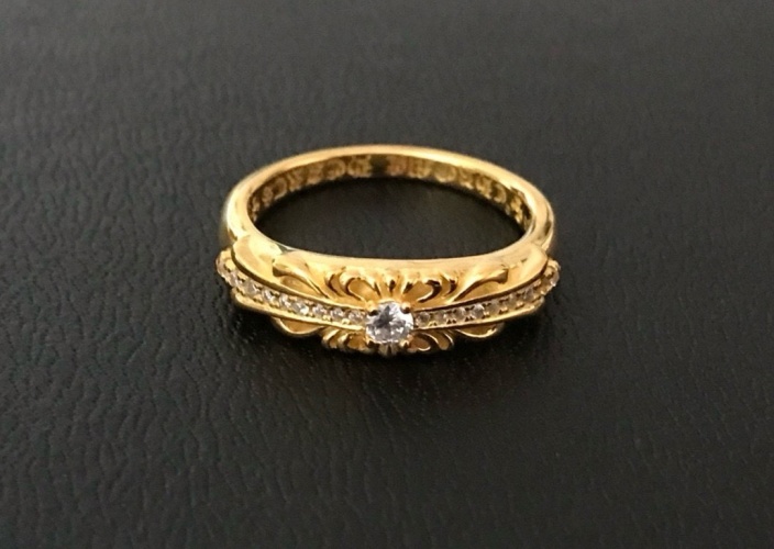 Chrome Hearts Gold Plated Diamond Ring,Classic Retro Unisex Ring 1 Chrome Hearts Gold Plated Diamond Ring,Classic Retro Unisex Ring
