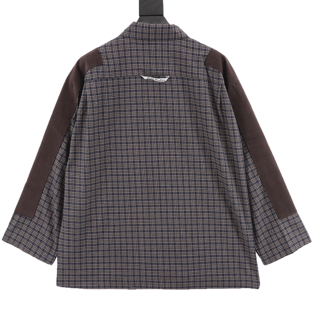 ACNE 拼接格纹长袖衬衫