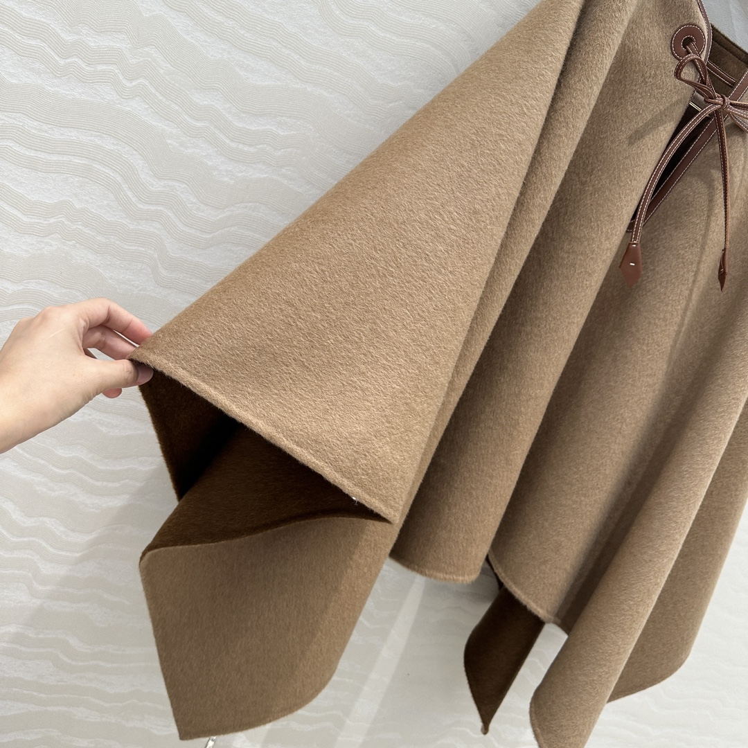 独家首发❤️高端品质！LP高奢老钱风！重工真皮包边工艺羊绒披肩斗篷！进口100%绵羊皮！定制双色工艺10