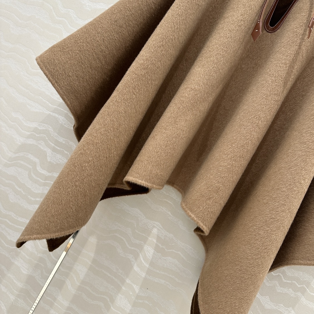 独家首发❤️高端品质！LP高奢老钱风！重工真皮包边工艺羊绒披肩斗篷！进口100%绵羊皮！定制双色工艺10