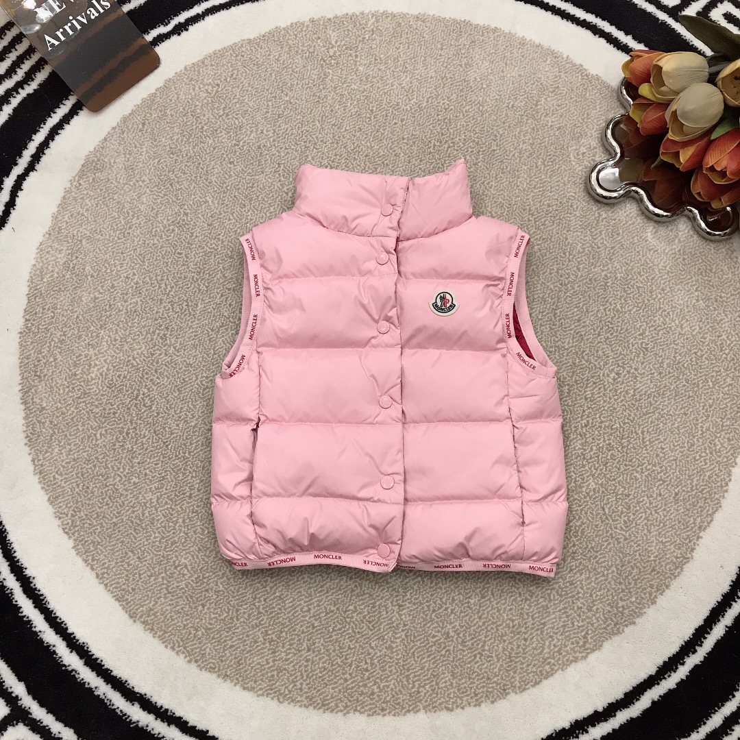 Moncler Vêtements Veste En Duvet Gilet Noir Couleur rose Blanc Duvet d’oie blanche