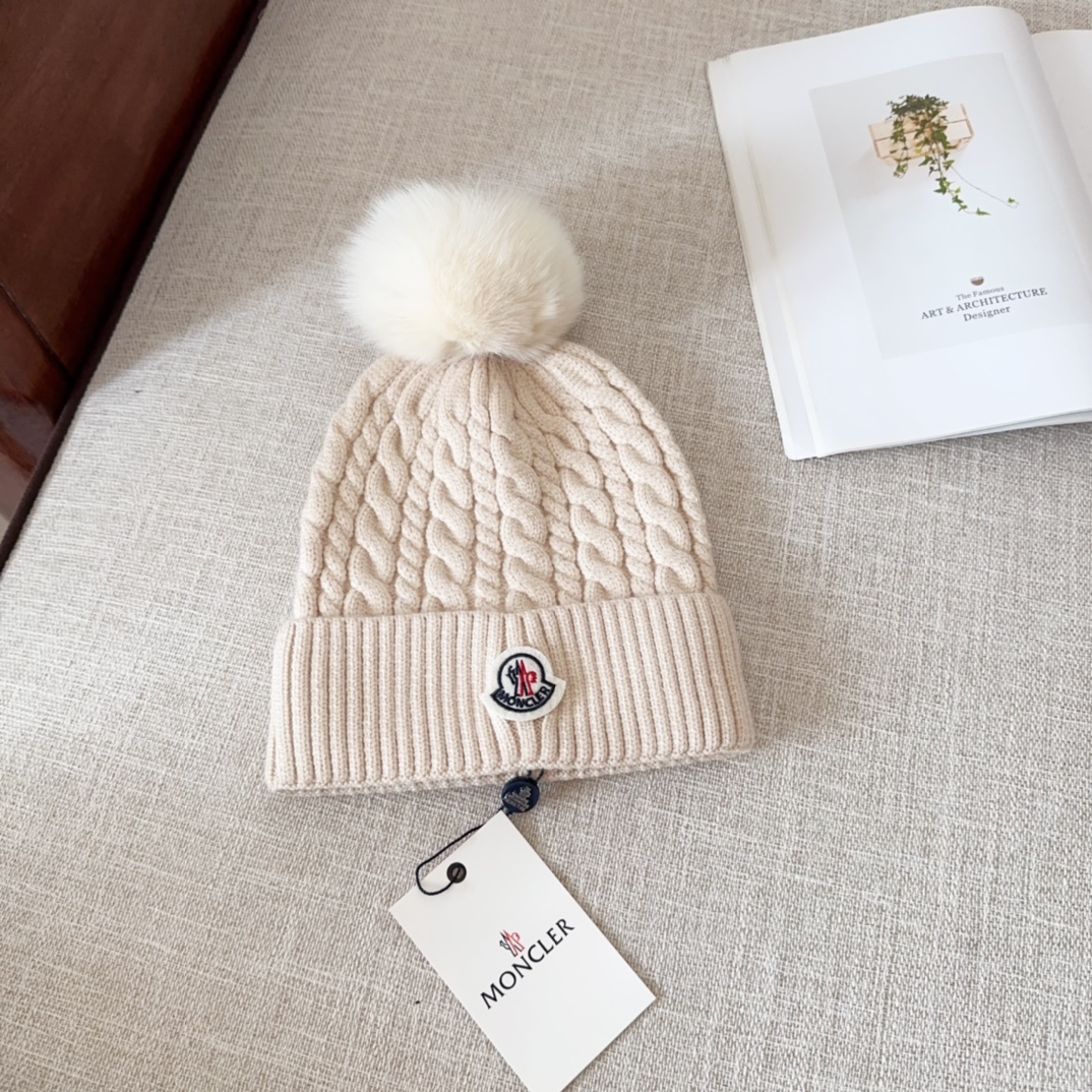 Moncler Hats Knitted Hat Weave Women Cashmere Knitting Wool Fall/Winter Collection