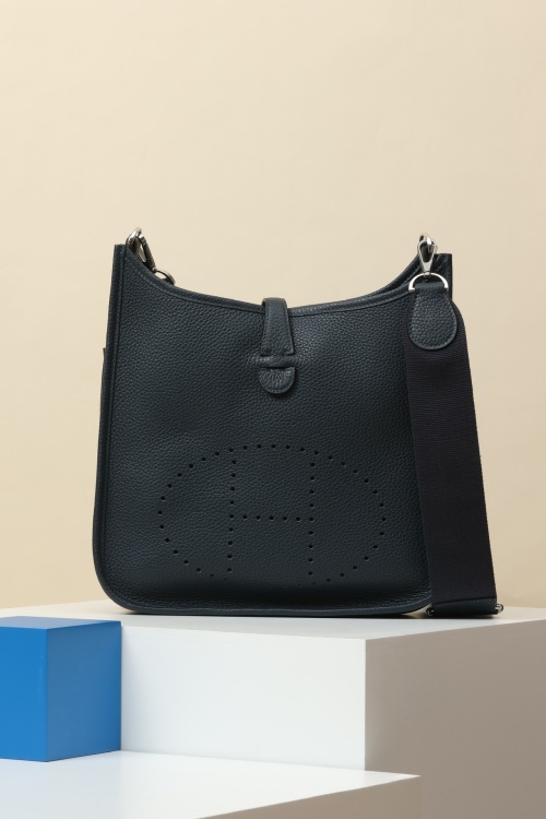 Clemence Calfskin Crossbody Bag with Detachable 'H' Strap - Midnight Blue 1 Clemence Calfskin Crossbody Bag with Detachable ‘H’ Strap – Midnight Blue