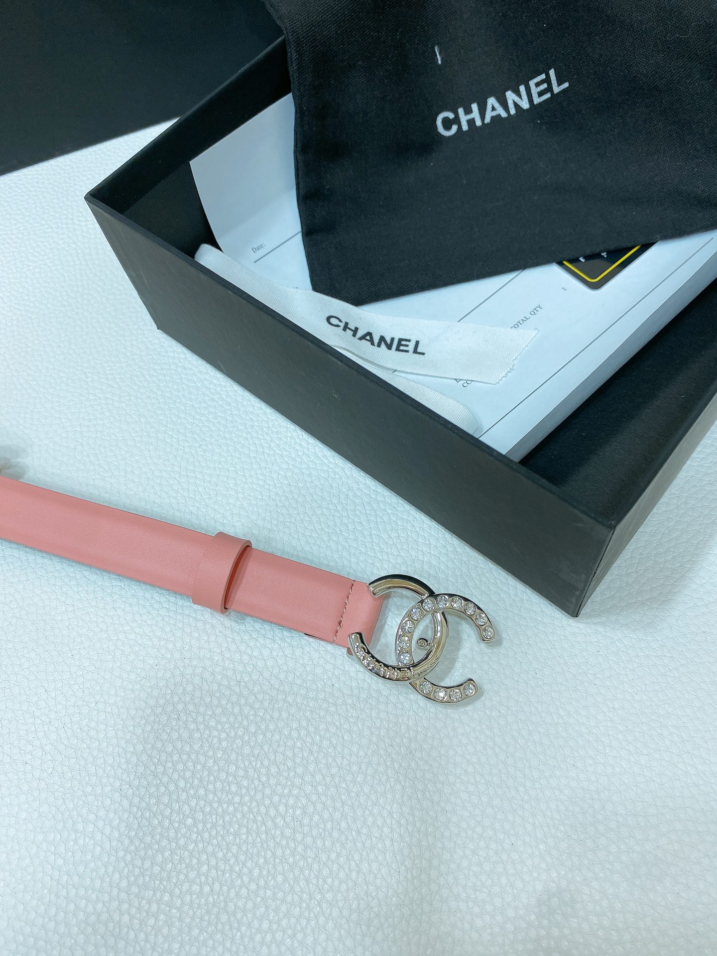 chanel24c水钻字母logo搭扣进口胎牛皮腰带手感柔软2.0cm精品