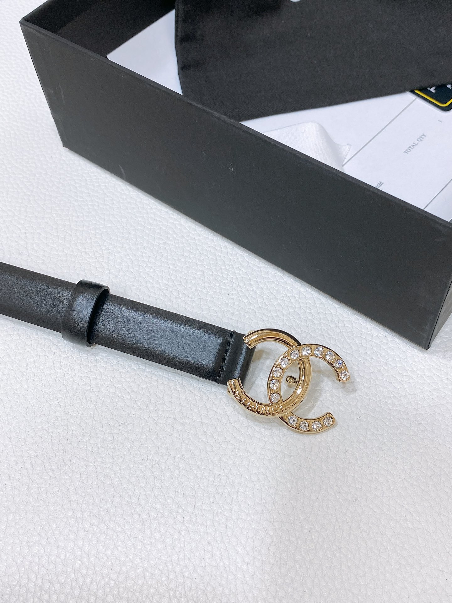 chanel24c水钻字母logo搭扣进口胎牛皮腰带手感柔软2.0cm精品