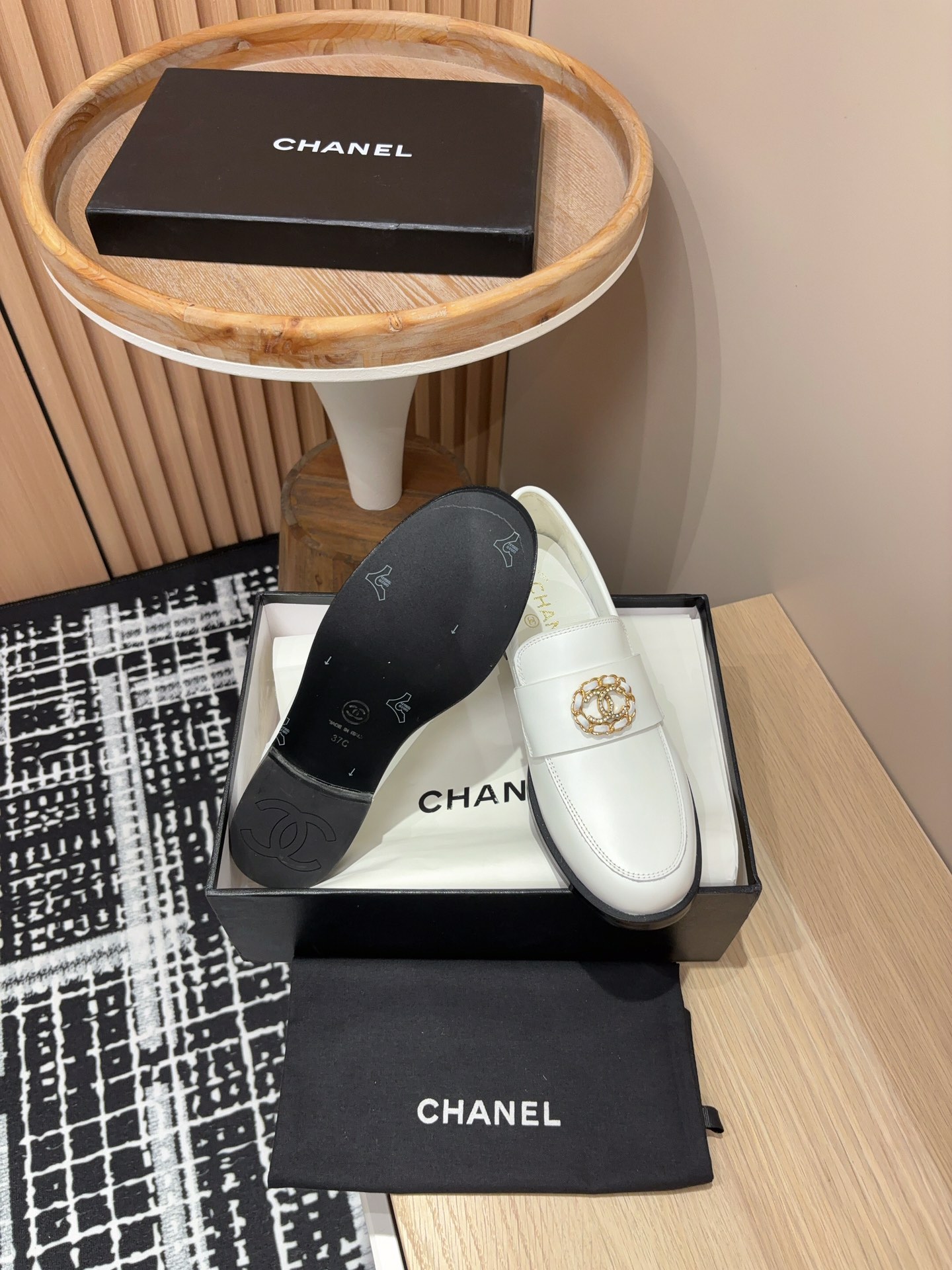 Chanel Haute Couture Classic Luxury Leather Shoe Loafer Shoes Ref 9