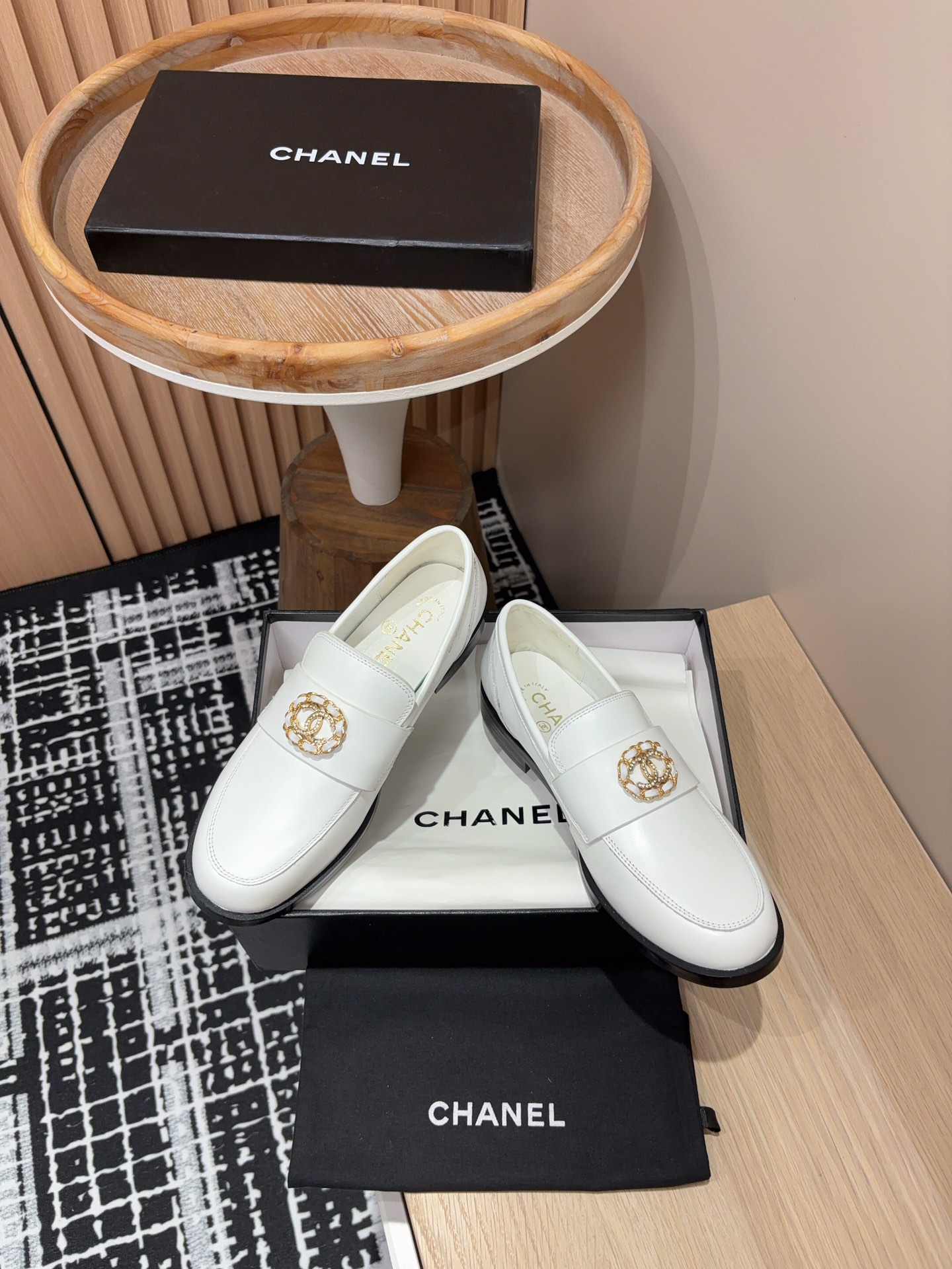 Chanel Haute Couture Classic Luxury Leather Shoe Loafer Shoes Ref 7