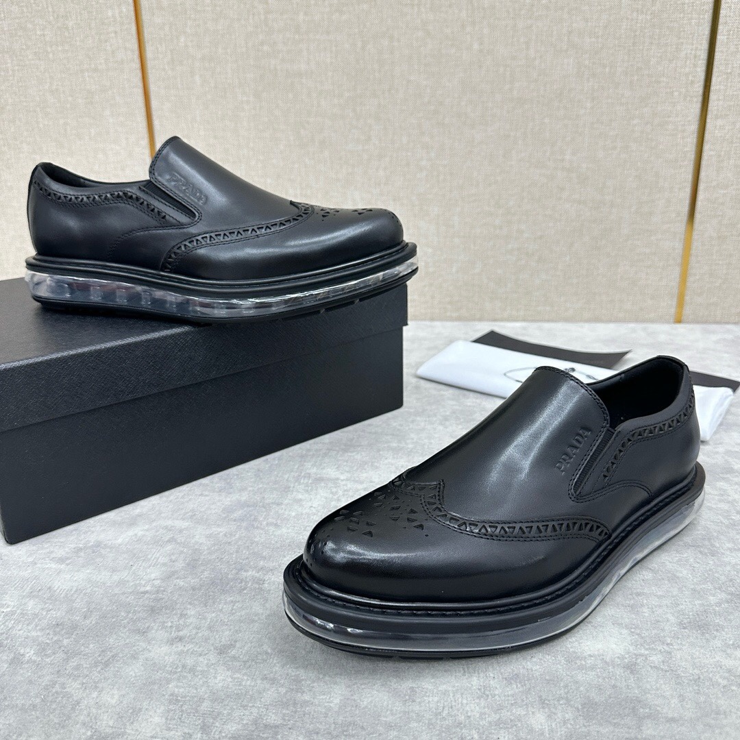 Prada Haute Couture Classic Luxury Leather Shoe Loafer Shoes 6