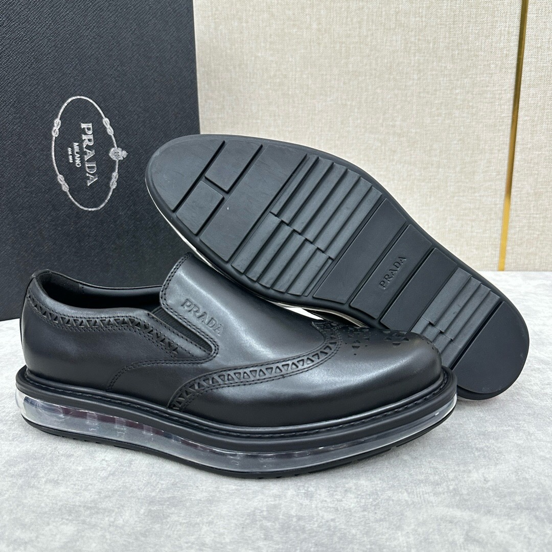Prada Haute Couture Classic Luxury Leather Shoe Loafer Shoes 8