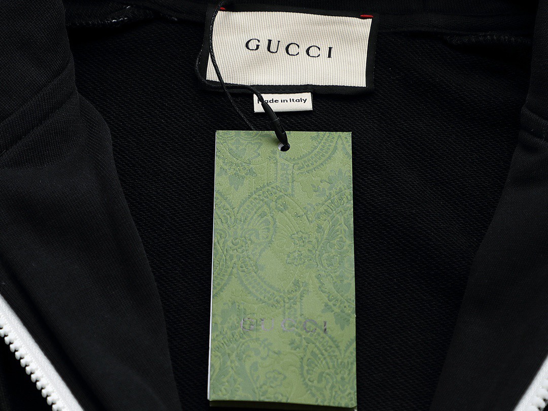 古驰/Gucci 秋冬新品 经典字母刺绣开衫拉链连帽外套