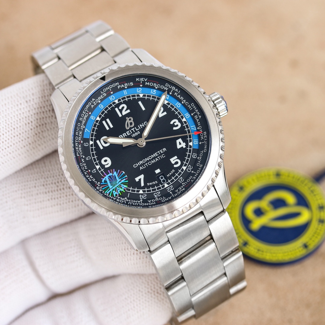 NO:148249,Unified Steel Belt [Rose] [Rose] [Rose] Breitling Pilot Legend Aviation Series, a classic work, simple and atmospheric design, fashionable and elegant, automatic mechanical watch, it is equipped with a movement of 2824, with accurate time and stable performance. The case diameter is [41mm], the case thickness is [10.74mm], digital radiating pointer, luminous indicator, calendar display, stainless steel bidirectional rotating chronograph bezel, stainless steel making, ultra-thin design!  It also has waterproof, shockproof and other functions, making it the best choice for your daily life and business occasions!  breitling19860909统一 钢带 [玫瑰][玫瑰][玫瑰]百年灵飞行员传奇航空系列,经典之作,设计简约大气,时尚优雅,自动机械腕表,它搭载2824的机芯,走时准确,性能稳定.表壳直径为[41mm],表壳厚度为[10.74mm],数字放度指针,夜光指示,日历显示,精钢双向旋转计时表圈,精钢打造,超薄设计！还具有防水、防震等多种功能,是您日常生活和商务场合的不二之选！,,breitling,Watch