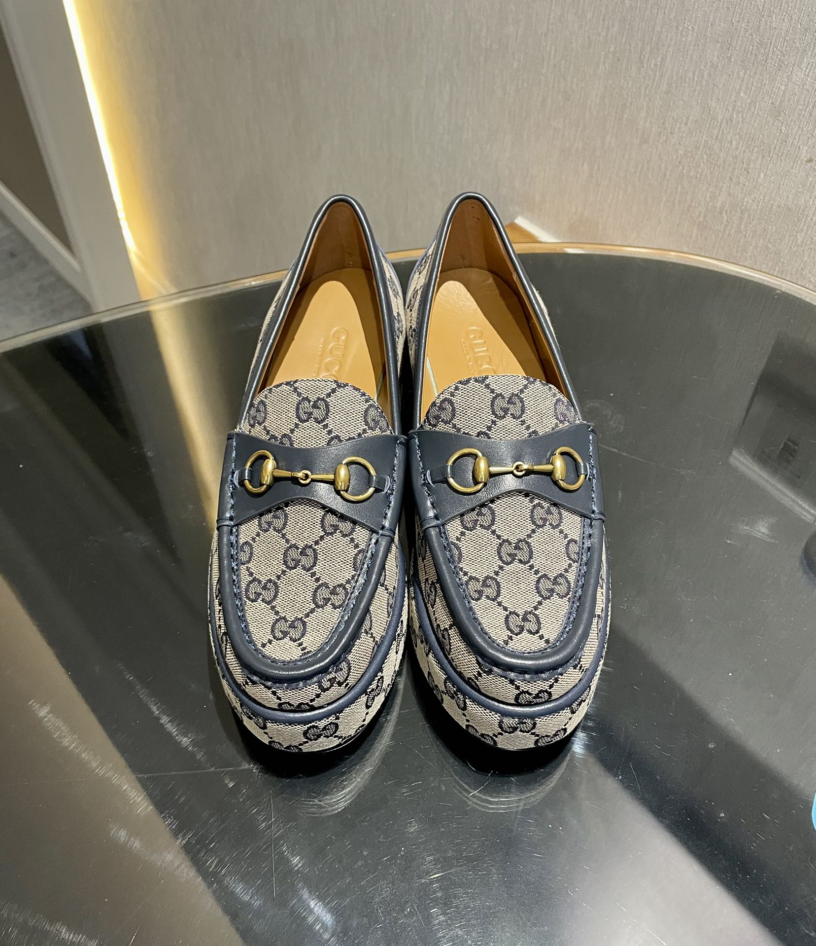 GUCCI red-green web platform loafers 2024 fall/winter new style replica-grade open-edge beads + silk calfskin