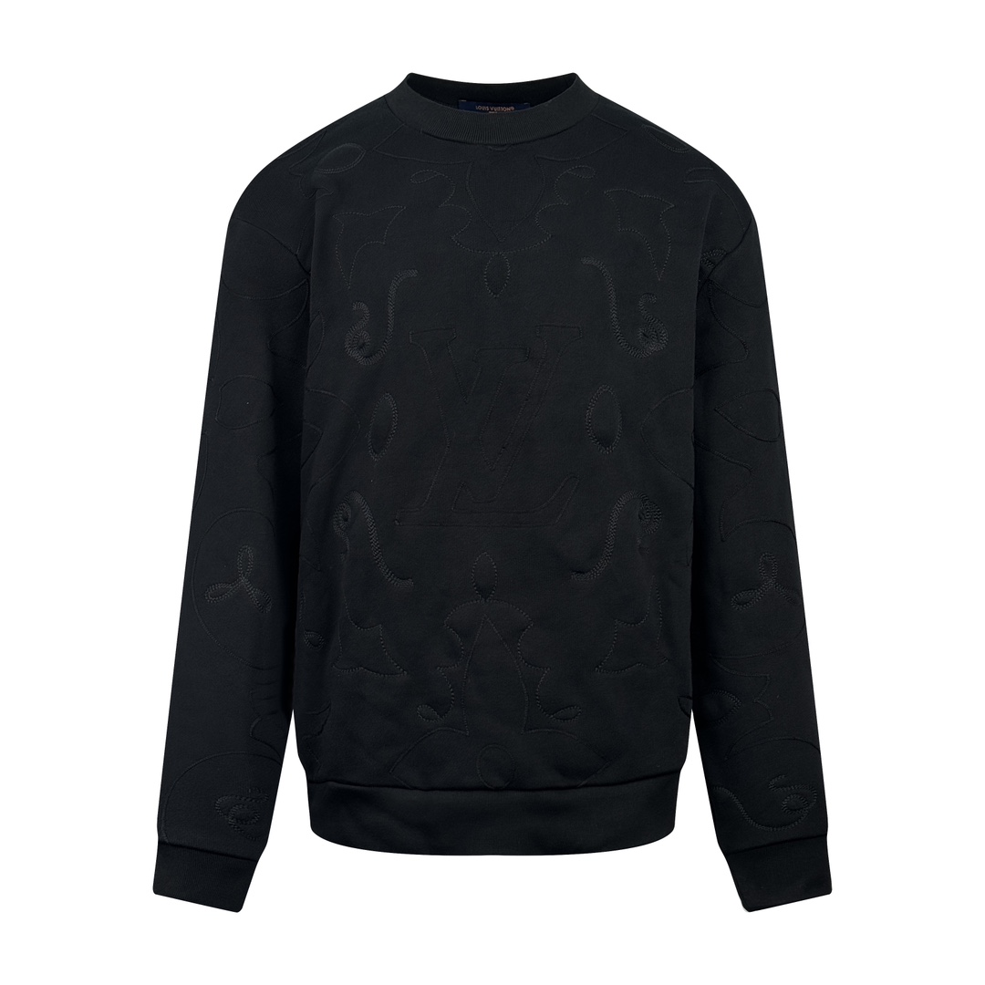 Louis Vuitton Clothing Sweatshirts Black Embroidery Fabric