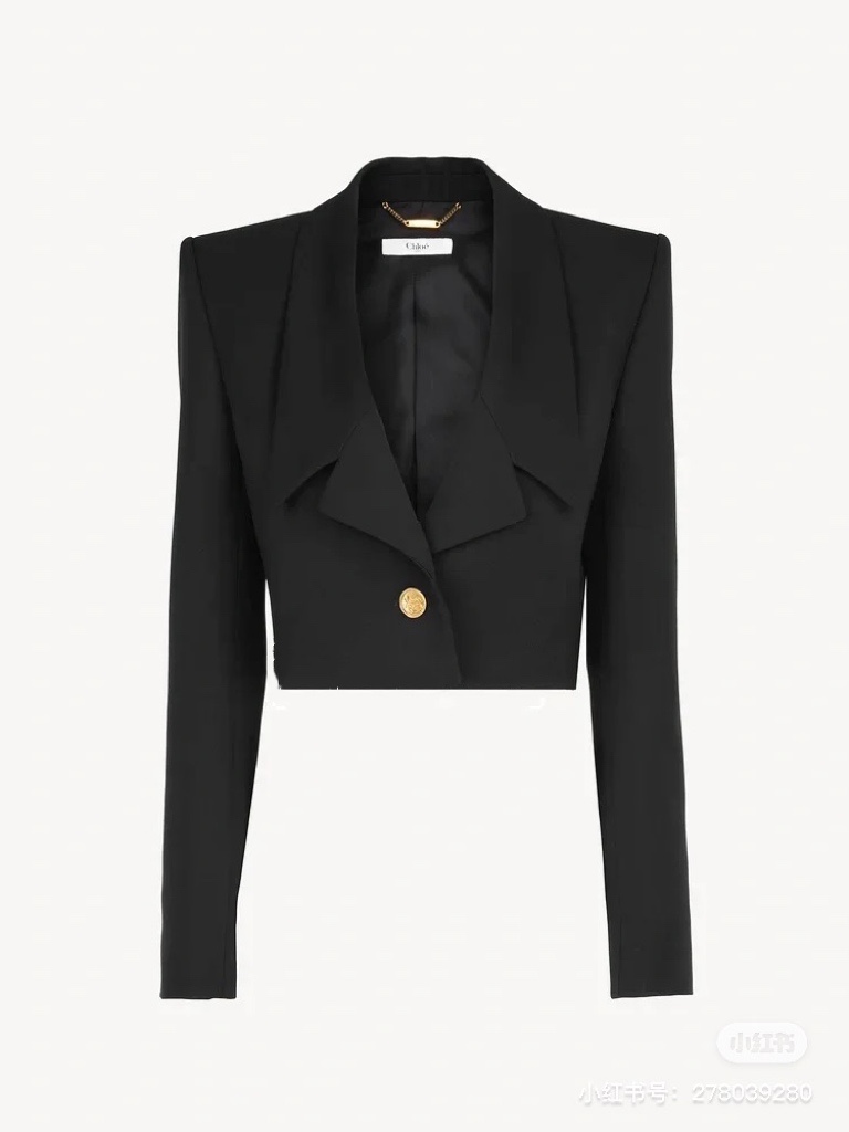 NO:448507,Model number G24092587 Chloé new model exclusive high-quality!  Custom engraved logo metal chain decoration with a buckle lapel short small suit jacket!  Navy blue, black, (Size S bust 84, sleeve length 57, front cloak length 47/44) hair, chloe, jackets & coats, business suit, alexander wang19860909款号G24092587 Chloé新款独家高版本质量！定制刻logo金属链条装饰一粒扣翻领短款小西装外套！藏青色、黑色、（S码胸围84,袖长57,前衣长47/44）发,,chloe,jackets & coats,business suit,alexander wang,Women's clothing
