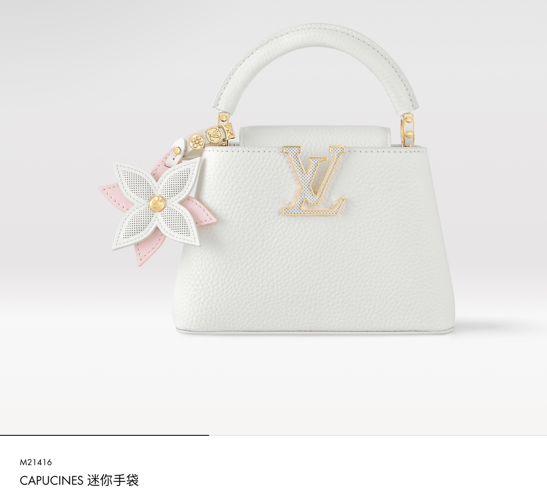 Louis Vuitton LV Capucines Sacs À Main Blanc Mini M48865