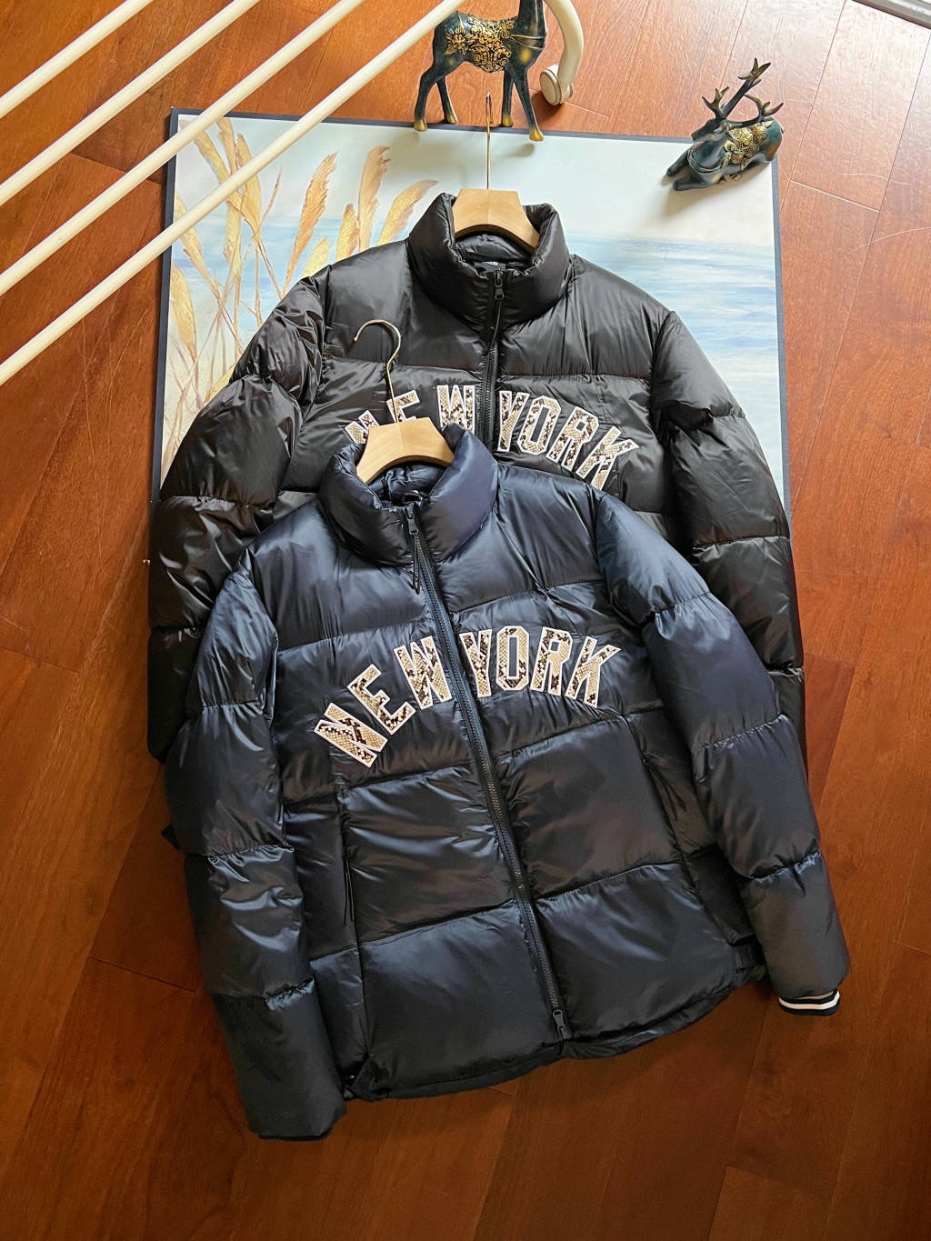 MLB Clothing Down Jacket Black White Embroidery Duck Down Winter Collection Casual