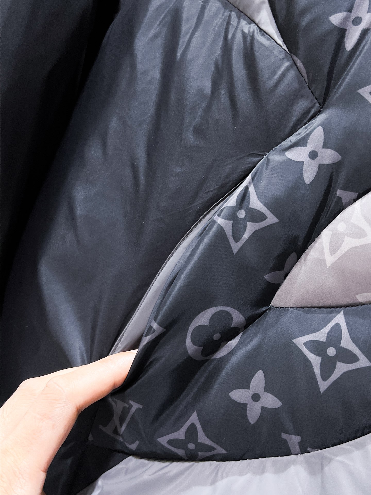 P470  路易威登  LV  2025秋冬新款连帽羽绒服外套，爆款来袭，高版本。内充90绒，蓬松又保暖，品相超级好。进口防风防雨面料，软糯亲肤，抗皱不沾灰，立挺有型，时尚绝绝子；奢华有型，辨识度极高；一眼就能看到的好品质。男女同款。适合凹各种造型，内搭随意，时尚感爆棚。码数 46-54