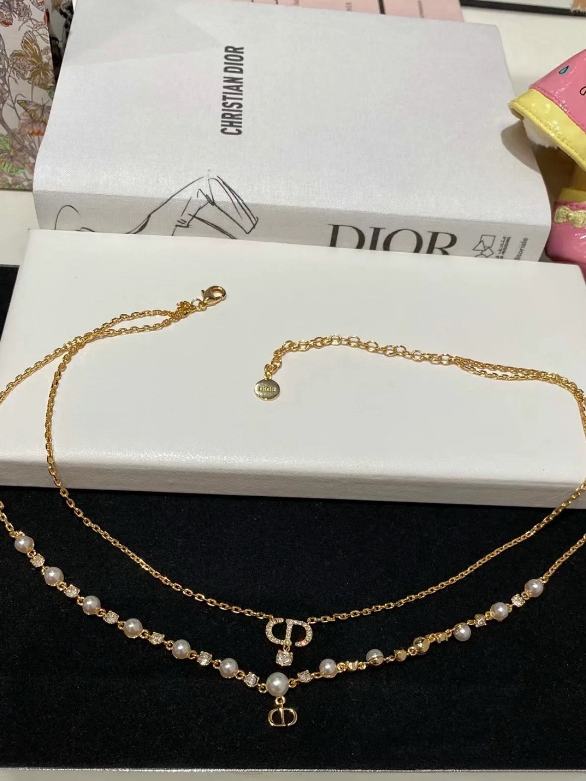 Dior Double-Strand Necklace with Crystal and Pearl CD Pendant - Comprehensive