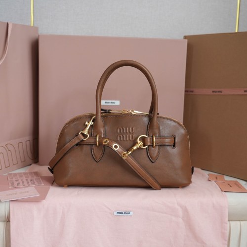 Miu Miu Aventure Nappa Leather Top Handle Bag, 33 x 16.5 x 10 cm 1 Miu Miu Aventure Nappa Leather Top Handle Bag, 33 x 16.5 x 10 cm