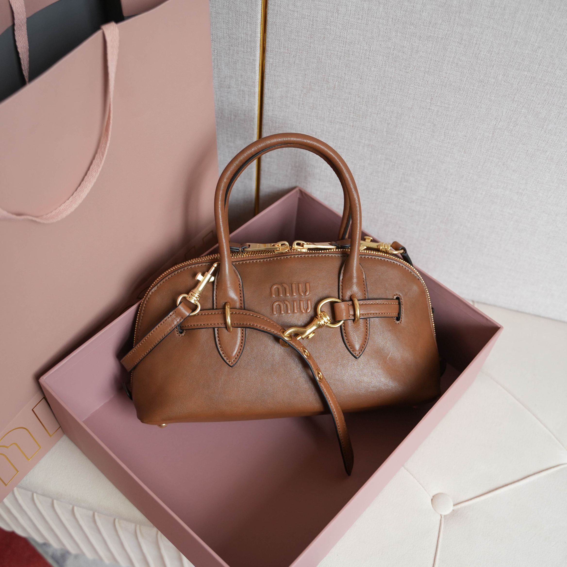 NO:204338,5BB (brown) More details, MIUMIU, miumiu198609095BB（棕色） 更多细节图,MIUMIU,miumiu,Bag