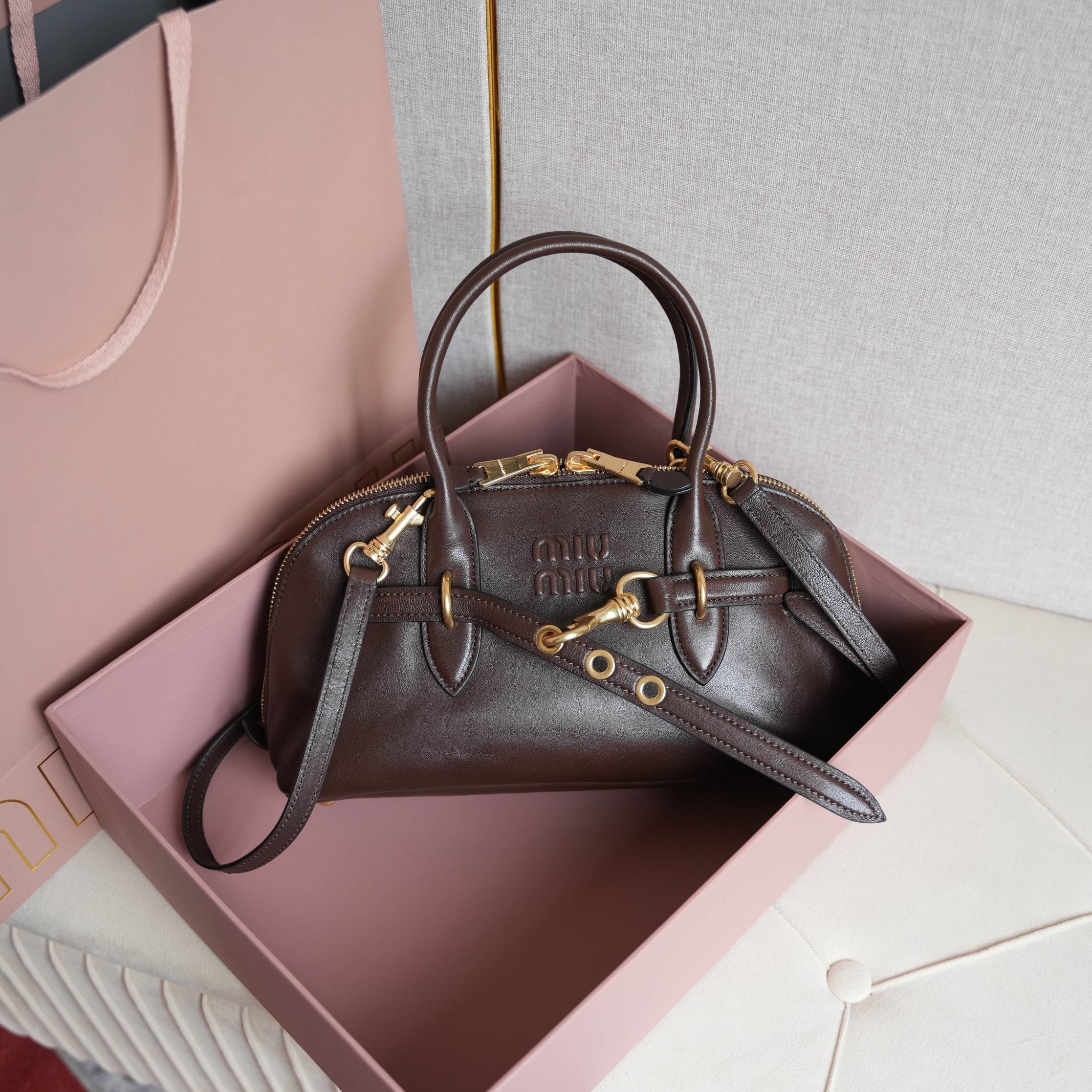 NO:204351,5BB (heather wood color) More details, MIUMIU, miumiu198609095BB（石楠木色） 更多细节图,MIUMIU,miumiu,Bag