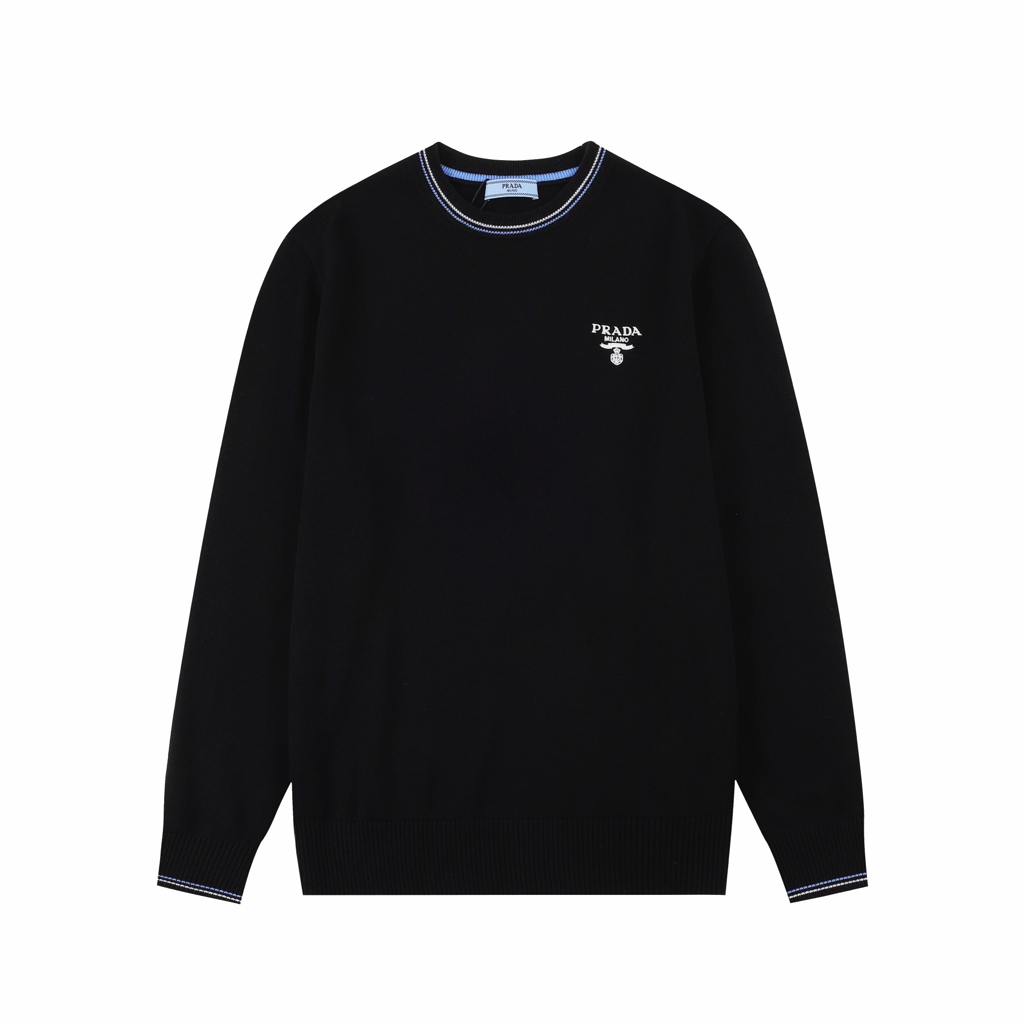 PRAD* 2024AW nuevo jersey de otoño e invierno. Bordado artesanal de Tajima con logotipo de letra en el pecho, cuello, d…