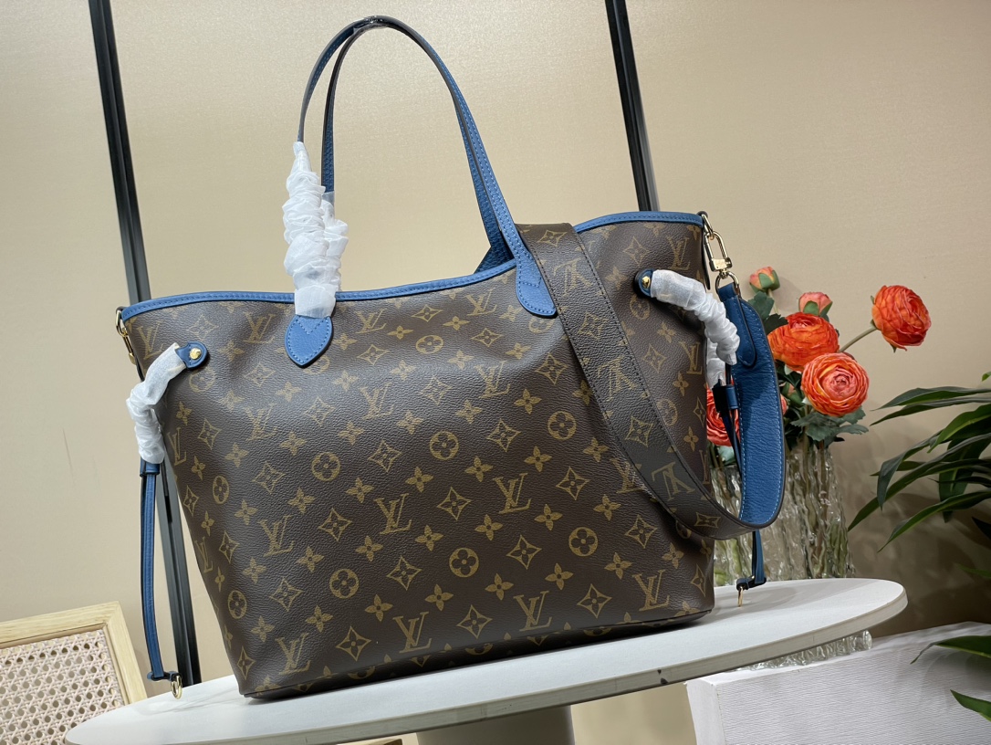 Louis Vuitton LV Neverfull Tassen handtassen Rood Geel Monogram Canvas Stof 1947 M12257