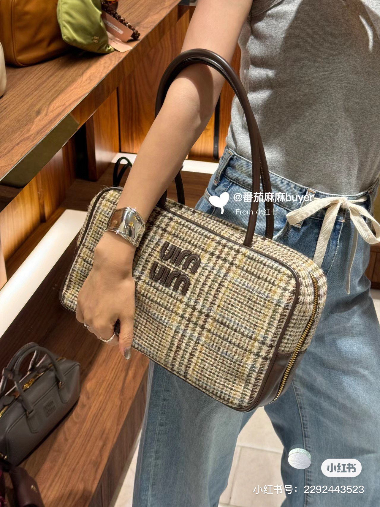 NO:201464,5BB117 houndstooth, MIUMIU, miumiu198609095BB117千鸟格,MIUMIU,miumiu,Bag