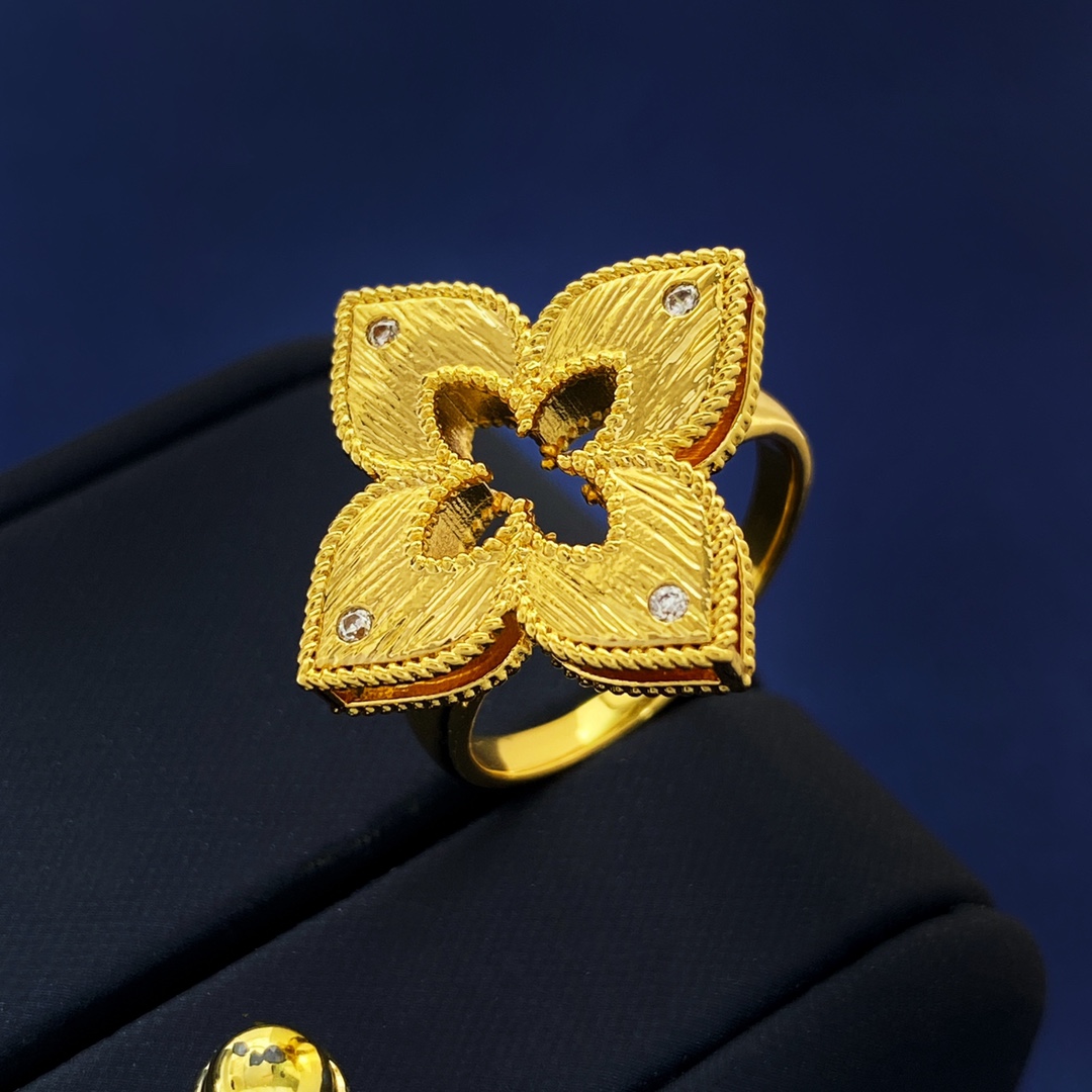 Anel Van Cleef Arpels Vintage Alhambra em ouro amarelo e diamante transparente 52