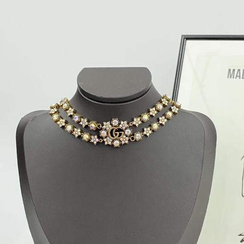 Gucci Necklace with Crystals and Double G - Vintage Style Jewelry 1 Gucci Necklace with Crystals and Double G - Vintage Style Jewelry