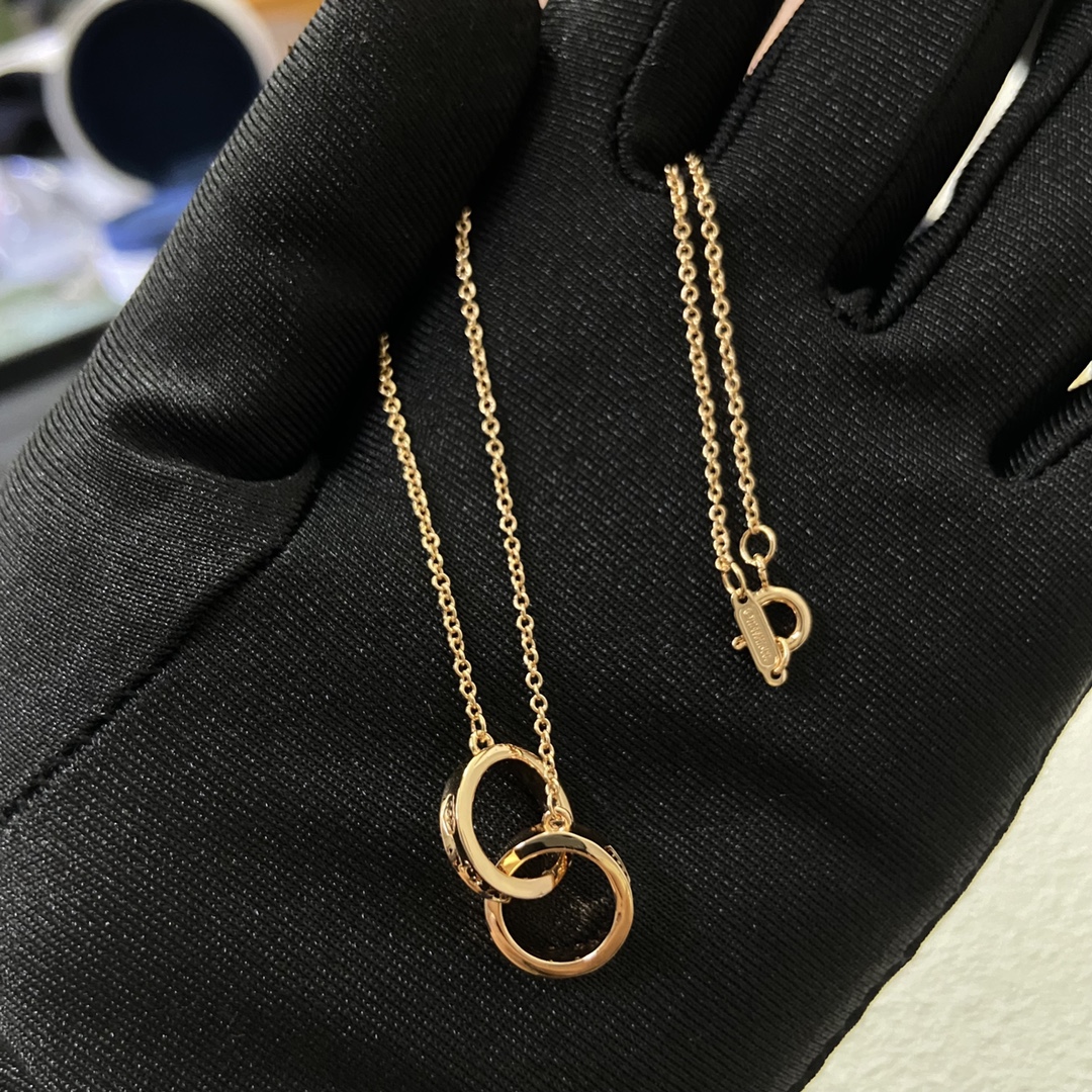 💰80蒂芙尼项链 新品1837双环项链 编号：BGJ137327
