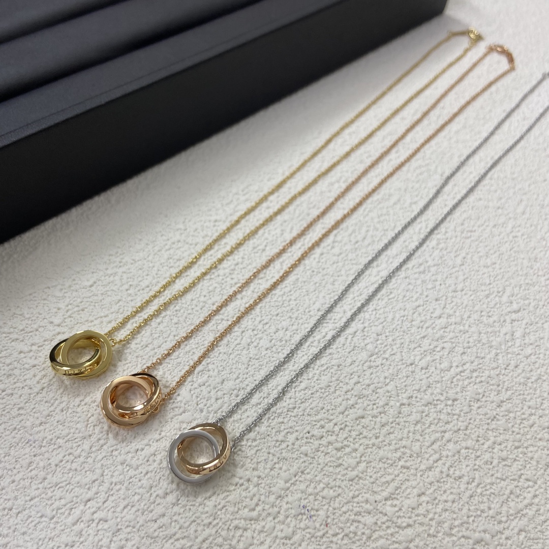 💰80蒂芙尼项链 新品1837双环项链 编号：BGJ137327
