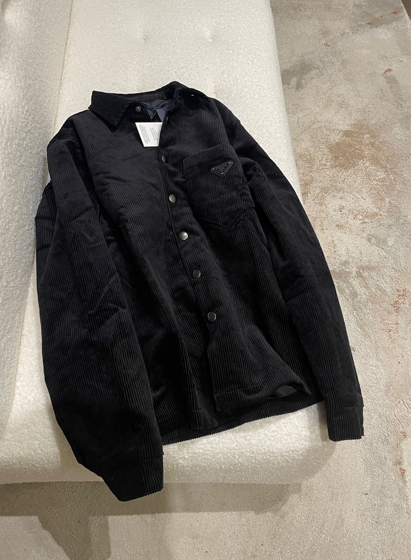 Prada Clothing Coats & Jackets Black Corduroy Cotton HKP42869