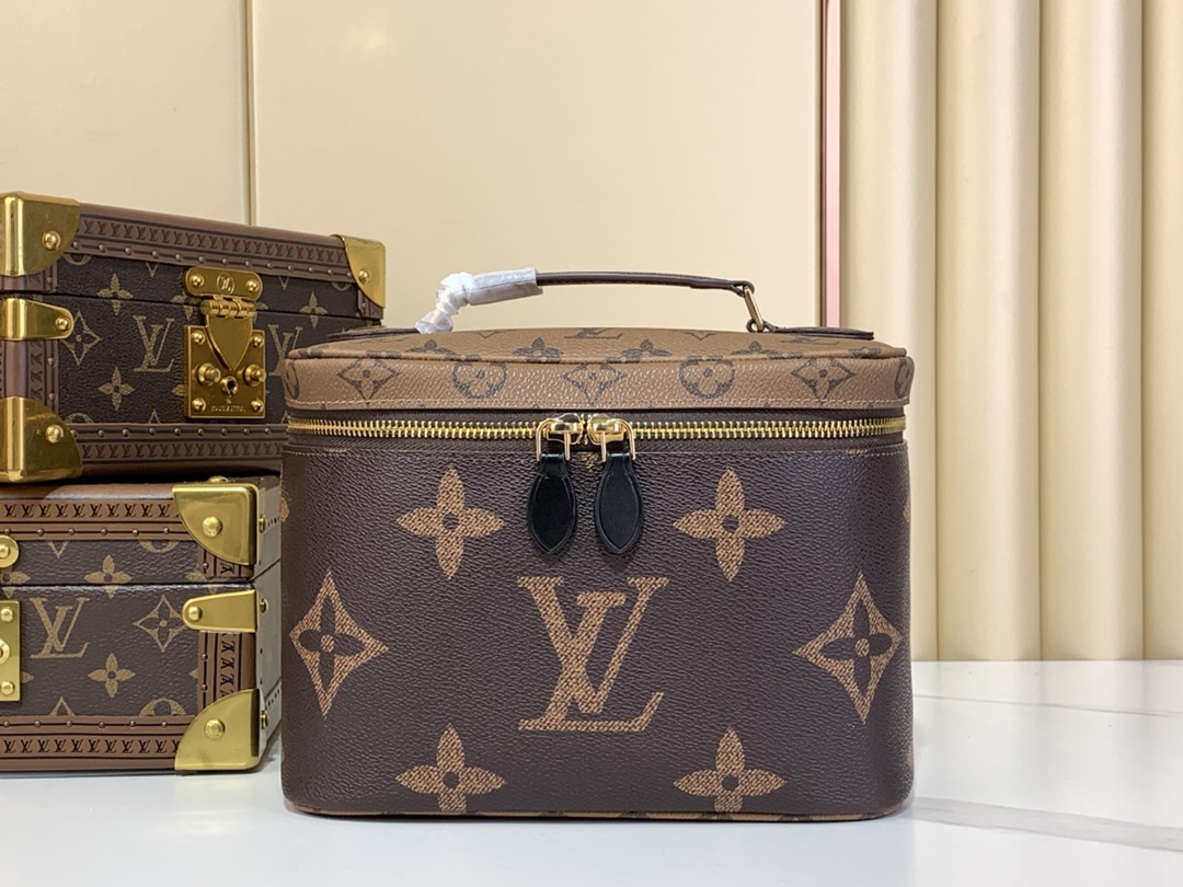 Louis Vuitton Borse per Cosmetici Rosso Giallo Monogram Reverse Tela