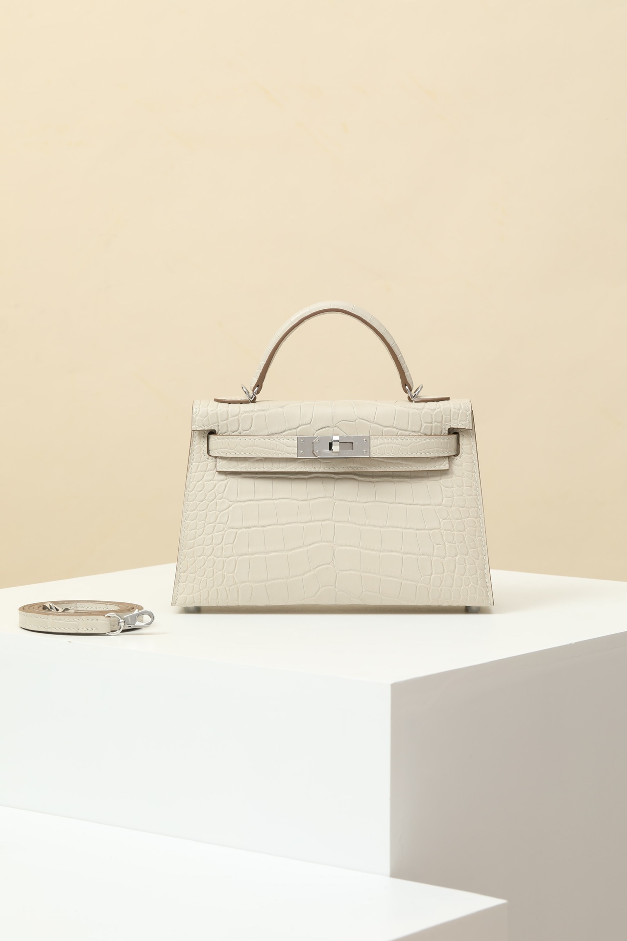 Hermes Kelly Borsette Borse Crossbody & Borse a Tracolla Bianco Mini