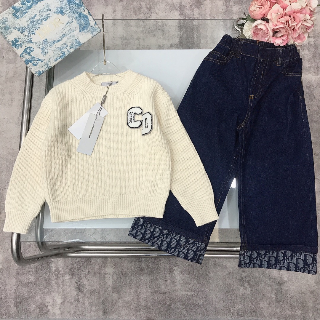 2024 DIO* CD Series: High-Quality Cotton Sweater Sets for Male and Female Babies