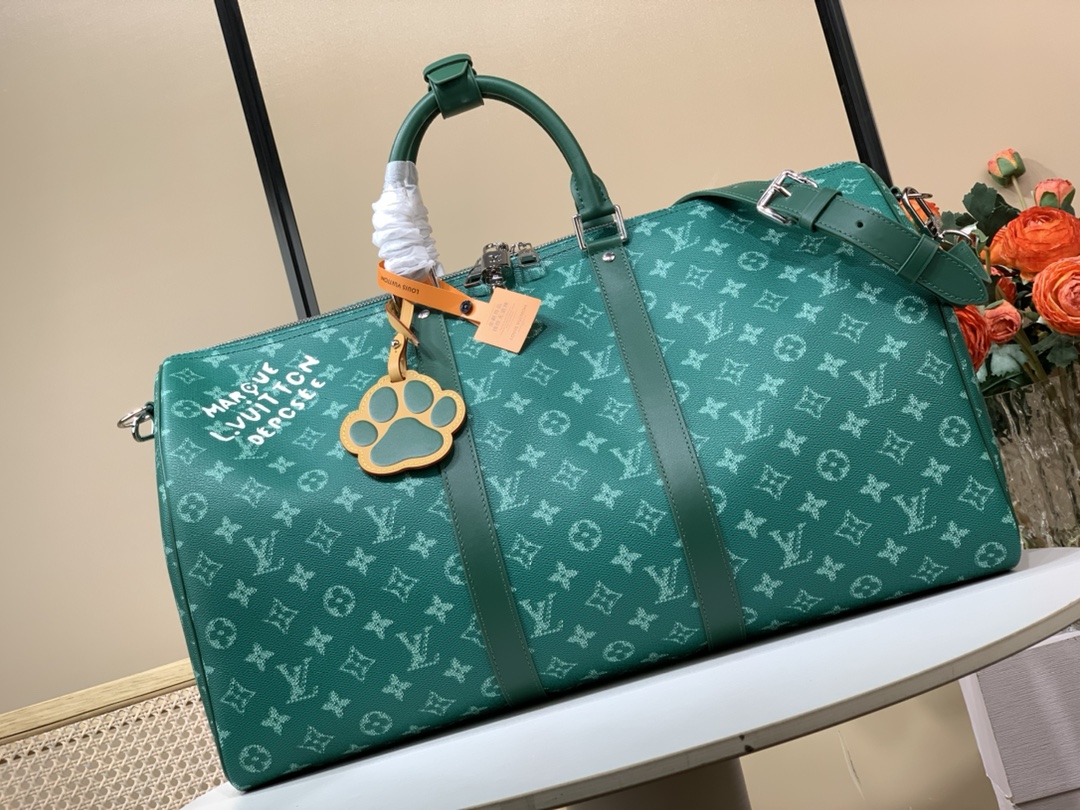 Louis Vuitton LV Keepall Sacs De Voyage Vert Série printemps Fashion M41416