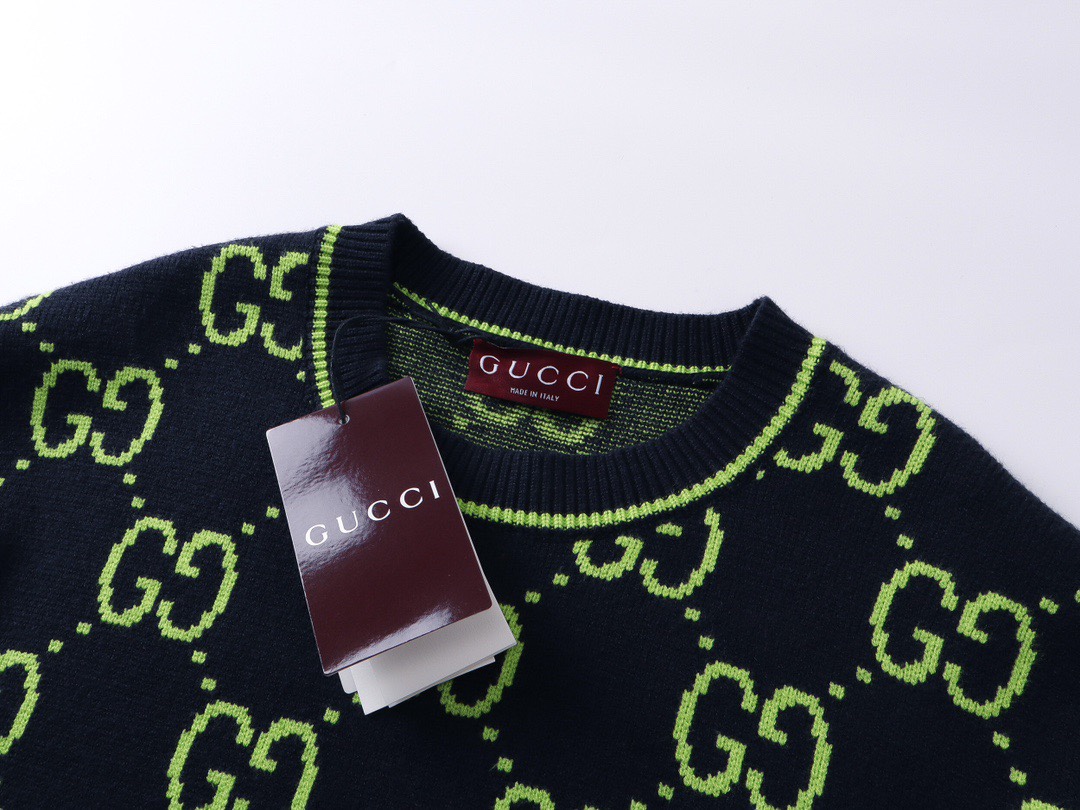 古驰/Gucci 秋冬新品 经典双G满花针织圆领毛衣