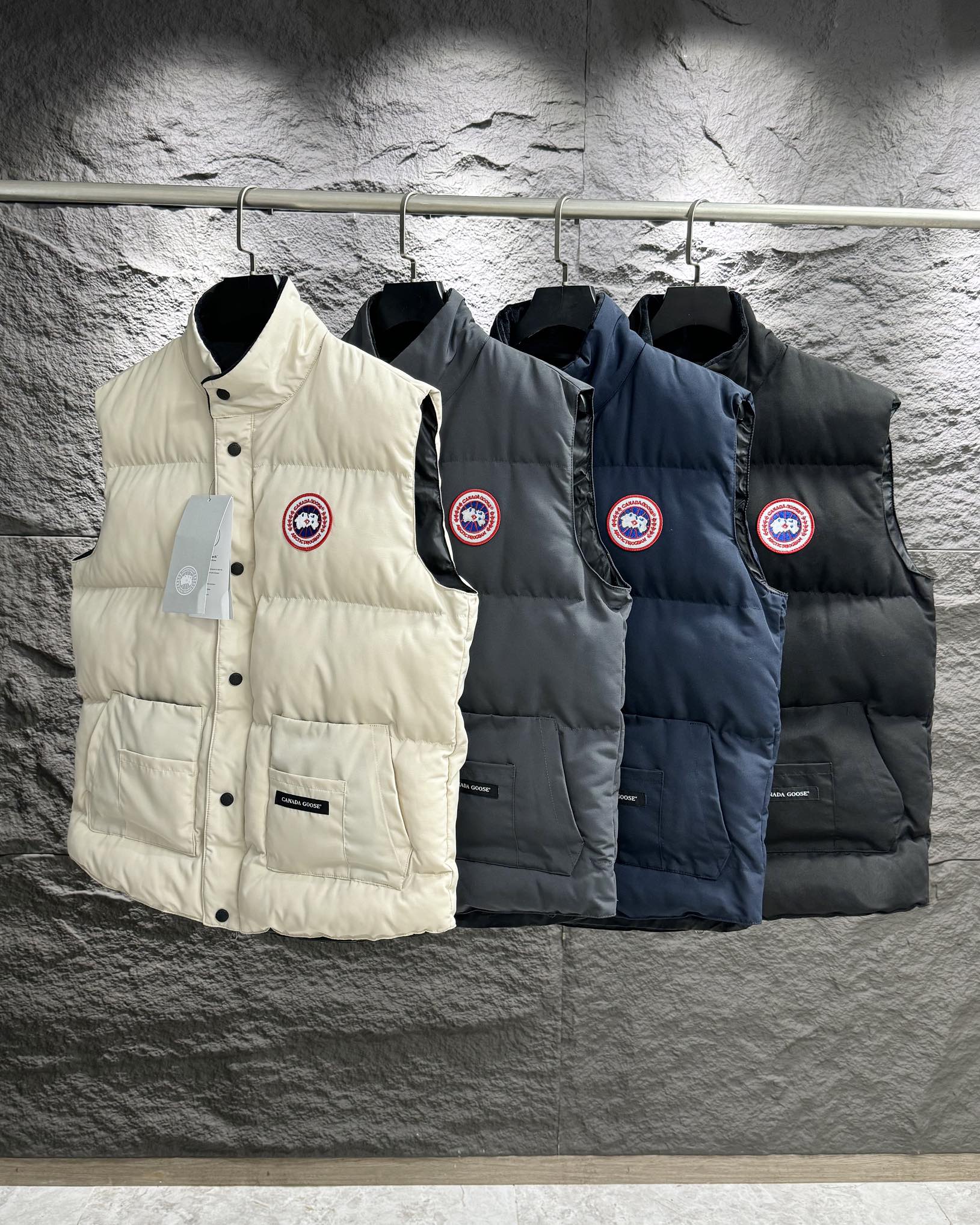 Canada Goose Odzież Kamizelka Beżowy Czarny Szary Czerwony Biały Hafty Unisex Bawełna W dół Kolekcja jesienna/zima