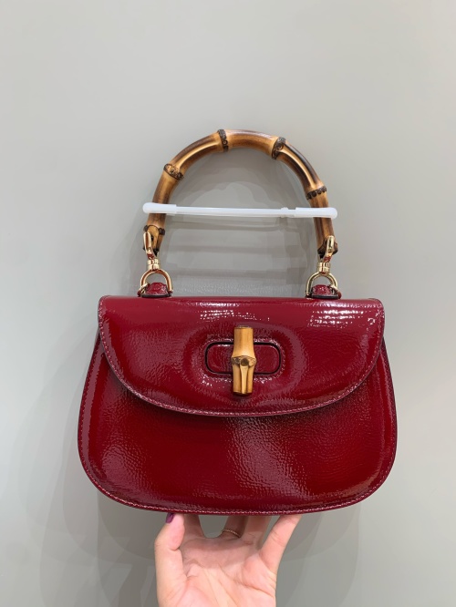 Gucci Bamboo 1947 Small Top Handle Bag Red Patent Leather, 21x15x7cm 1 Gucci Bamboo 1947 Small Top Handle Bag Red Patent Leather, 21x15x7cm