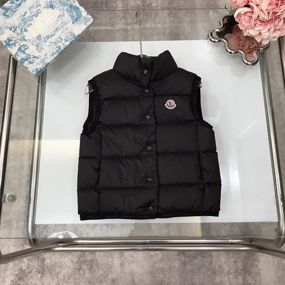 Moncler Abbigliamento Piumino Gilet Nero Rosa Bianco Giù d’oca bianca