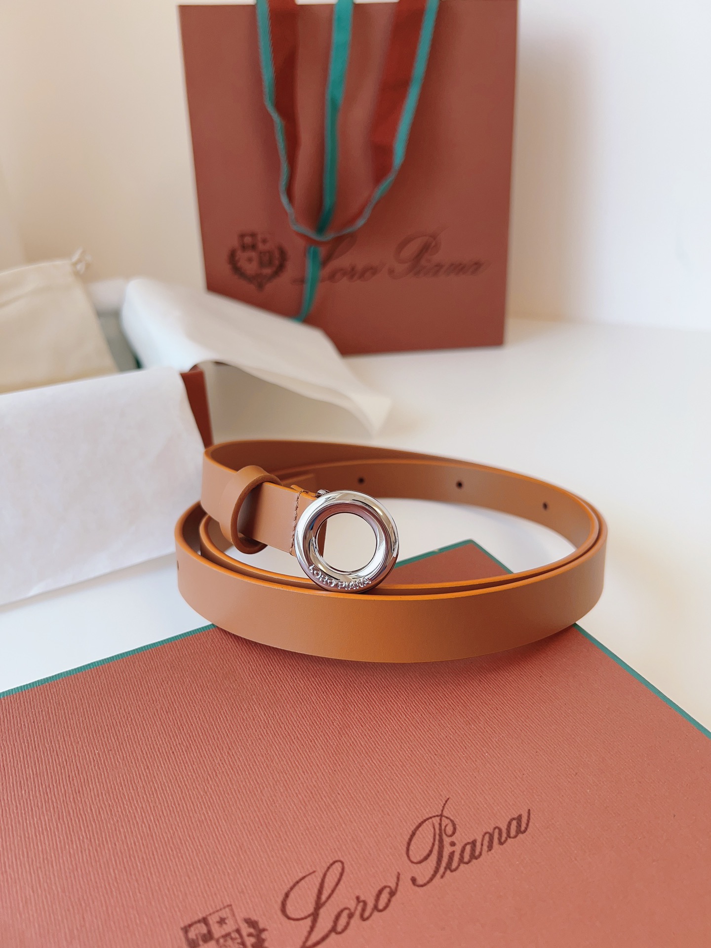 Loro Piana Men's Alsavel Leather Belt with Palladium Buckle - 2.0cm Width 9 i1728162047 1273 8