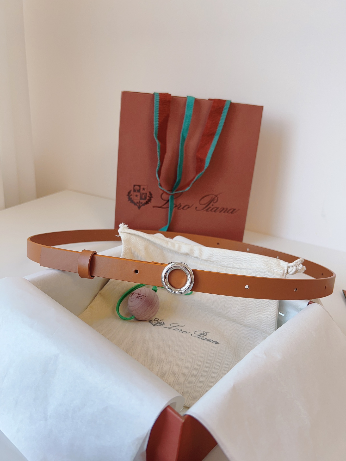 Loro Piana Men's Alsavel Leather Belt with Palladium Buckle - 2.0cm Width 3 i1728162047 9676 2